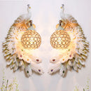 GobekUsa Gold Peacock Crystal Wall Lamp: Elegant Nordic LED Light for Aisle & Walls