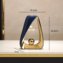 GobekUsa Geometric Triangles Golden Ball Skeleton Sculpture: Abstract Home Decor Figurine