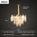 GobekUsa Crystal Glass Chandelier Blade LED Pendant Light for Living Dining Bedroom Lighting