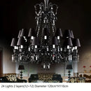 GobekUsa Black Crystal Chandelier: Luxury Lighting for Villa Hotel, Living Room, Dining Room