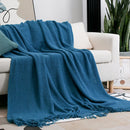 GobekUsa Cozy Knitted Sofa Blanket with Tassels - Versatile Home Decor and Wrap