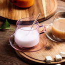 GobekUsa 350ml Glass Coffee Mug Tea Juice Cup Heat Resistant Durable High Borosilicate