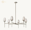 GobekUsa Crystal Tulip Chandelier Pendant Light Living Room Dining Bedroom Luxury Glass Lighting