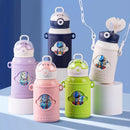 GobekUsa Kids' Cartoon Straw Water Thermos Bottle Stainless Steel Thermal Cup