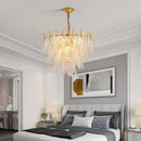 GobekUsa Glass Leaf Luxury Chandelier LED Pendant Lights for Modern Living Room