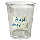 GobekUsa 320ml Glass Tumbler Cup - French Style Bon Appetit Iced Coffee Juice Water Glass