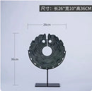 GobekUsa Geometric Totem Resin Statue | Chinese Retro Home Decor Accessory