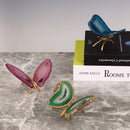 GobekUsa Agate Butterfly Ornament Brass Insect Statue Home Decoration
