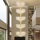 GobekUsa Crystal Duplex Chandelier: New Light Luxury Post-Modern Hall Lighting for High Living Room