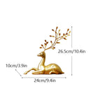 GobekUsa Golden Deer Figurines: European Feng Shui Home Decor Sculptures