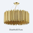 GobekUsa Gold Brubeck LED Chandelier Pendant Light - Stylish Aluminum Alloy Tube Suspension Luminaire