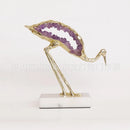 GobekUsa Crystal Crane Sculpture Green Gem Bird Home Decor Figurine