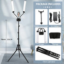 GobekUsa Dualarm LED Beauty Light with Circular Light Strip on Tripod