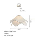 GobekUsa LED White Fabric Pendant Light for Living Room Bedroom Dining Table