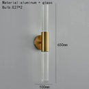 GobekUsa Gold Metal LED Sconce with Clear White Glass, E27, Minimalist Design