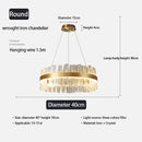 GobekUsa Golden Crystal Chandelier LED Pendant Light - Luxury Modern Glass Lighting
