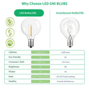 GobekUsa G40 1W PET LED Bulbs - E12 Screw Base Shatterproof Globe Bulbs - Outdoor String Lights