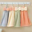 GobekUsa Bowknot Microfiber Hand Towels Soft & Absorbent Coral Velvet for Kitchen & Bathroom