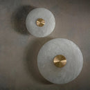 GobekUsa LED Marble Brass Wall Sconce: Modern Art Deco Round Light for Parlor & Aisle