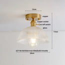GobekUsa Green Flower Glass Copper Ceiling Light - Nordic Modern LED, Living Room Bedroom Hallway Fixtures