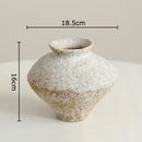 GobekUsa Ceramic Vase: Wabi-sabi Style, Retro Floral Arrangement, Room Decor