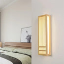 GobekUsa LED Wood Wall Lamp Acrylic Rectangular Bedside Light for Living Room