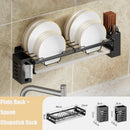 GobekUsa Kitchen Dish Drainer Rack & Tableware Holder - Wall Mounted Drying Shelf Storage