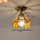 GobekUsa Blue Flower Glass LED Ceiling Light | Nordic Modern Flush Mount Lamp