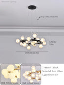 GobekUsa Glass Ball LED Chandelier Modern Pendant Light for Home Decor