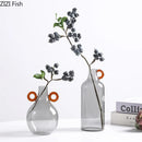 GobekUsa Clear Glass Vase Hydroponics Plant Pot Room Decor Floral Vases Aesthetic Pieces