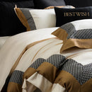 GobekUsa Luxe Egyptian Cotton Bedding Set - Full Queen King Duvet Cover Flat Sheet Pillowcases