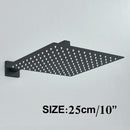 GobekUsa 12" Matte Black Rainfall Shower Head Set with Shower Arm