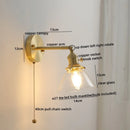 GobekUsa Ceramic LED Wall Light with Pull Chain Switch for Bedroom Bathroom Living Room