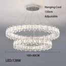 GobekUsa Crystal LED Ceiling Chandelier: Modern Dimmable Lighting Fixture for Stylish Home Decor