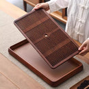 GobekUsa Bamboo Tea Tray Dual Purpose Kung Fu Tea Set Water Storage Tea Board
