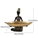 GobekUsa Black Woman Resin Statue: Exotic Desktop Decor & Storage Container
