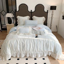 GobekUsa Pink French Princess Bedding Set, Queen Size, Soft & Cozy with Lace Ruffles