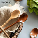 GobekUsa 4-Piece Wooden Spoon Set - Korean Style Natural Wood Soup Tableware