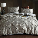 GobekUsa Chiffon Flower Design Duvet Cover Set with Pillow Cases - Soft Polyester Bedding