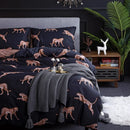 GobekUsa Dark Flower Print Duvet Cover Set - Queen King Twin Home Bedding Quilt Covers