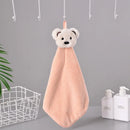 GobekUsa Cartoon Bear Coral Velvet Hand Towel - Soft Microfiber for Kitchen & Bathroom