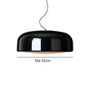 GobekUsa Glossy Black Round Nordic Pendant Light for Dining Room and Bar Decor