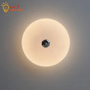GobekUsa Cream Glass Round Ceiling Lights | Modern LED Indoor Lighting | Bedroom Study Balcony Lighting