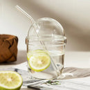 GobekUsa Clear Glass Bobo Cup Set with Glass Straw and Cover