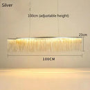 GobekUsa Gold Chain Chandelier with Remote Control - Modern LED Pendant Light for Home Décor