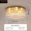 GobekUsa Gold Crystal Ceiling Chandelier - Modern LED Pendant Lighting for Living & Dining Room