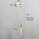 GobekUsa Crystal Droplet Wall Lamp: Nordic Luxury LED Art Deco Light for Modern Living Room