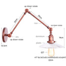 GobekUsa Adjustable Glass Swing Arm LED Wall Sconce with Pull Chain Switch