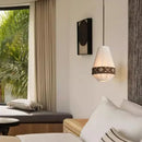 GobekUsa Bohemian Fringe Pendant Lamp: Retro Tassels Hanging Light in Hand-Woven Hemp Rope Fabric