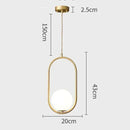 GobekUsa Glass Ball Ring Pendant Lamp for Living Dining Bedroom